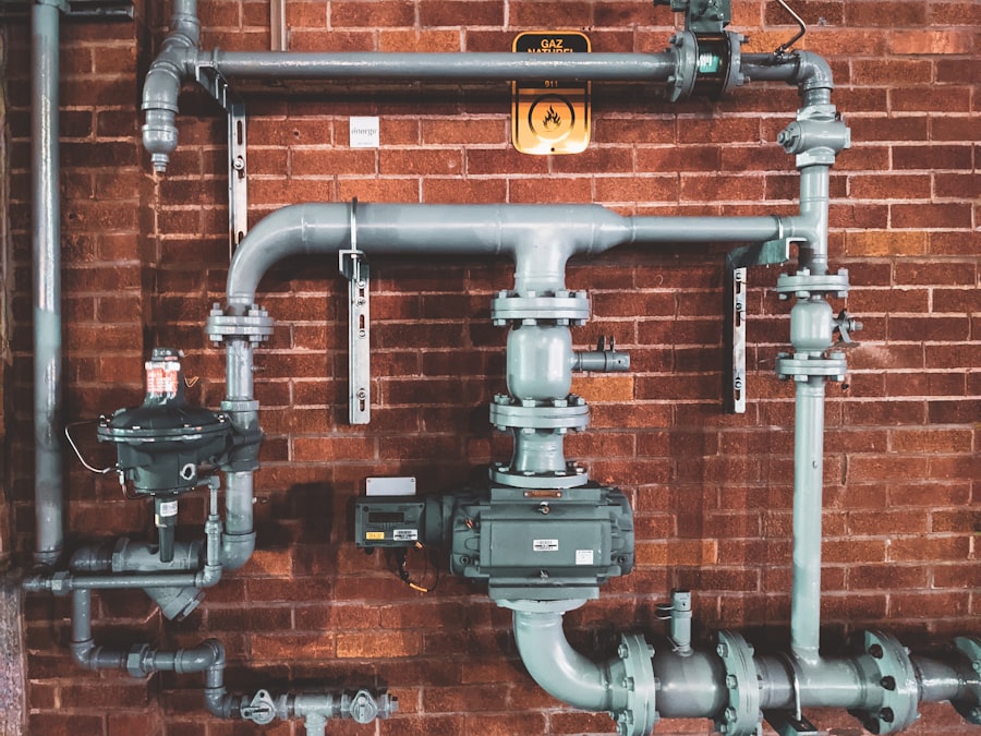 Exposed plumbing pipes that may need emergency repair in a Southlake home